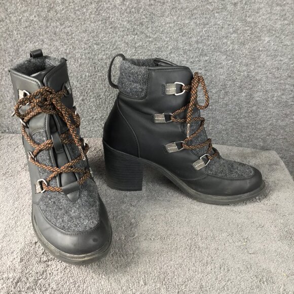 Madeline Girl Regent Street Chunky Heel Black Boots 10M - Picture 1 of 11